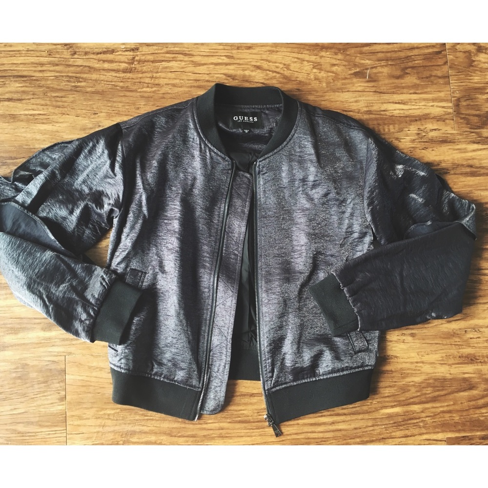 Gunmetal Biella Ruffle Bomber jacket—- SALE!!!!